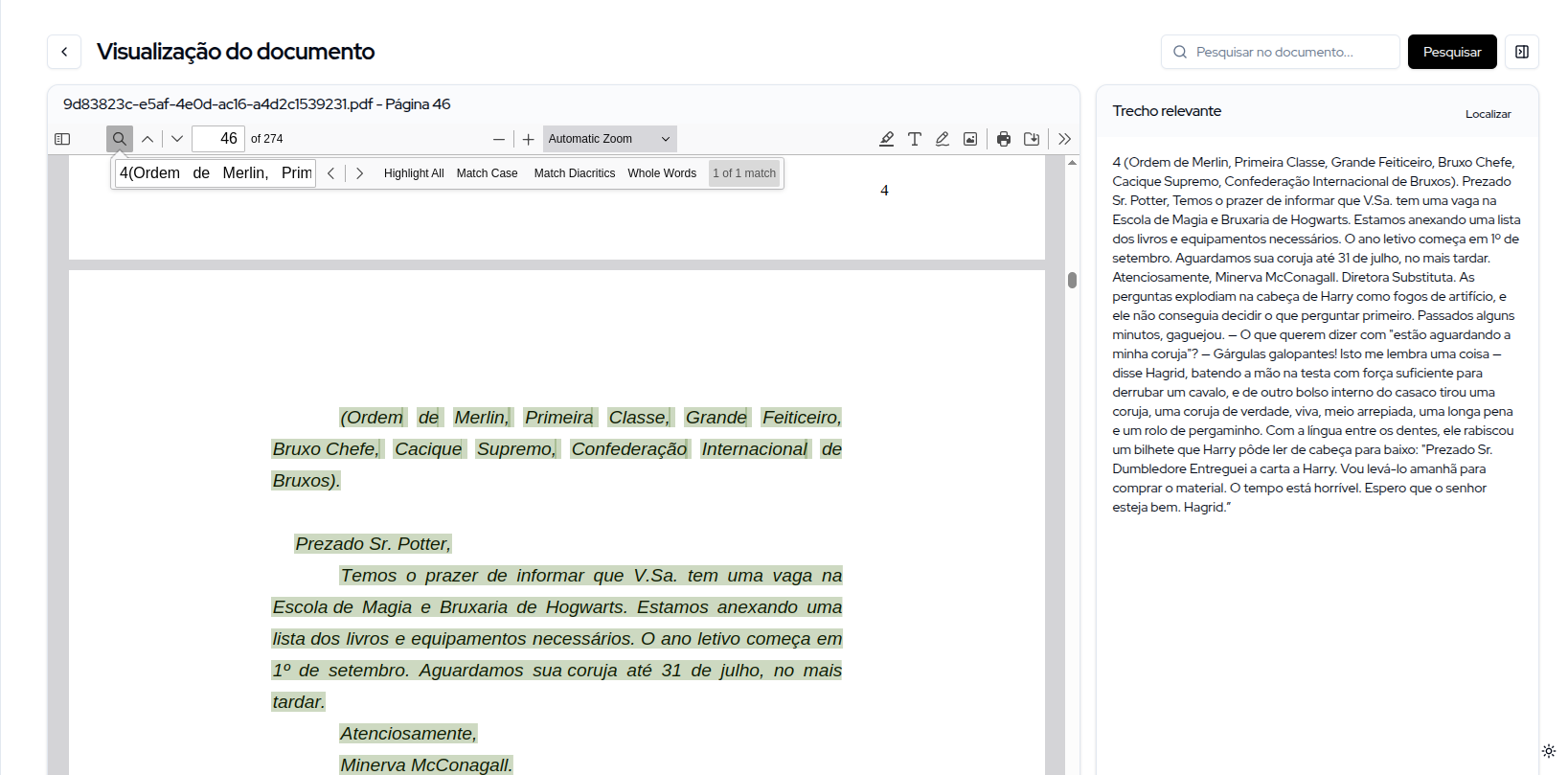Visualização Contextual de Documentos